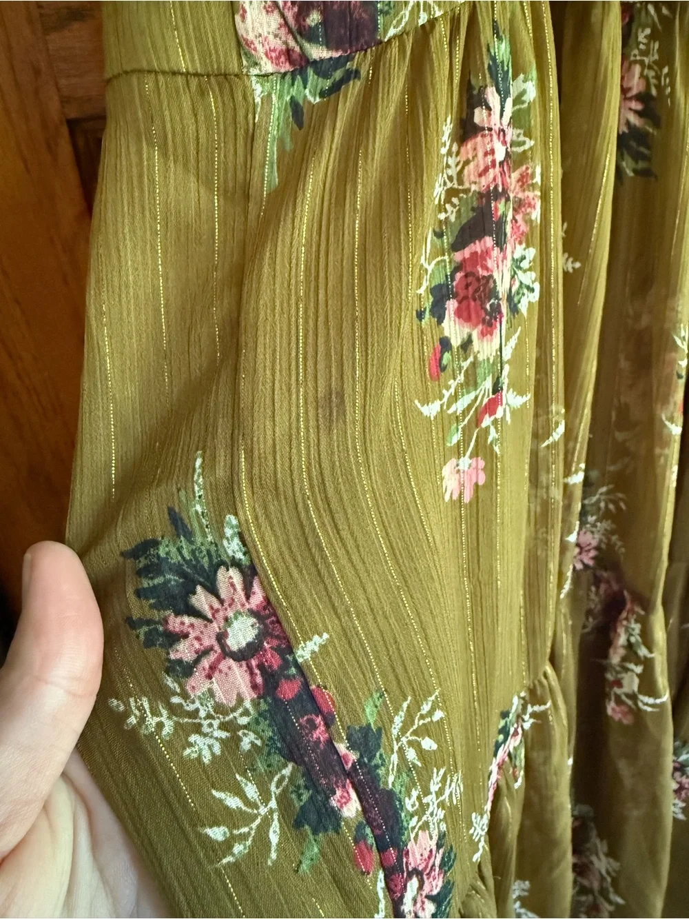 MADEWELL Cami Tiered Midi Dress Smocked Back Spaghetti Straps Flowy Loose US 10 - Picture 7 of 13